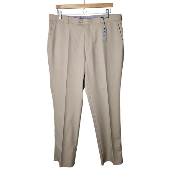 NWT Peter Millar Wicking Performance Pants‎ Beige KakhiGolf Chinos Men's 36